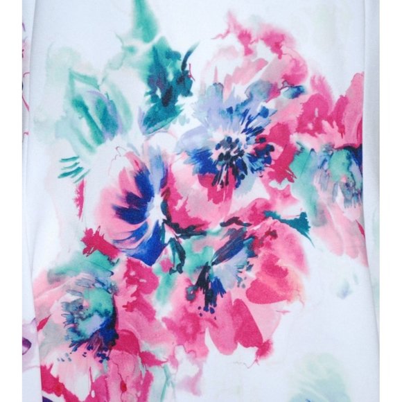 DKNY Ladies Floral Scuba Dress Size 14 Fit And Flare Back Zip Sleeveless Stretch - Picture 4 of 13